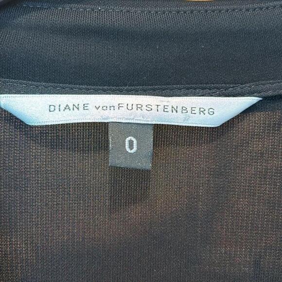 Diane Von Furstenberg Black V Neck Long Sleeve Wrap Maxi Dress Size 0 - Picture 7 of 9